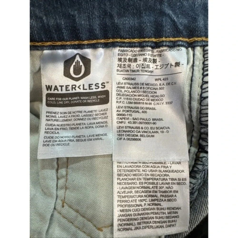 Levi's 502 Jeans Mens 29x30 Tapered‎ Stretch Denim WaterLess Made in Mexico